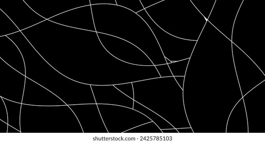 Líneas ondas abstractas. Fondo de mosaico negro. Textura vectorial oscura moderna.