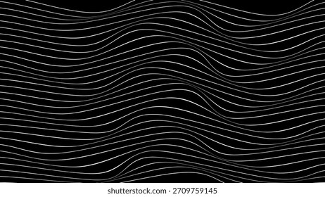 ABSTRACT WAVY LINES BLACK AND WHITE COLOR PATTERN BACKGROUND. GOOD FOR POSTER, WALLPAPER, COVER, FRAME, FLYER, SOCIAL MEDIA, GREETING CARD