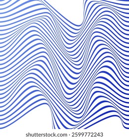 ABSTRACT WAVY LINES BLUE GRADIENT COLOR PATTERN BACKGROUND. GOOD FOR POSTER, WALLPAPER, COVER, FRAME, FLYER, SOCIAL MEDIA, GREETING CARD