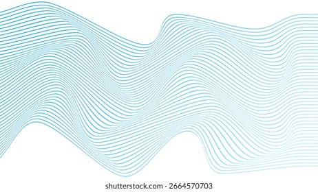 PLANO DE FUNDO DO PADRÃO DE COR DO GRADIENTE AZUL DAS LINHAS ONDULADAS ABSTRATAS. BOM PARA PÔSTER, PAPEL DE PAREDE, CAPA, QUADRO, FOLHETO, MÍDIA SOCIAL, CARTÃO DE SAUDAÇÃO