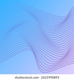 ABSTRACT WAVY LINES BLUE PURPLE GRADIENT COLOR PATTERN BACKGROUND. GOOD FOR POSTER, WALLPAPER, COVER, FRAME, FLYER, SOCIAL MEDIA, GREETING CARD