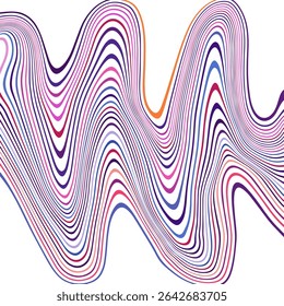 ABSTRACT WAVY LINES BLUE PURPLE ORANGE PINK FLAT COLOR PATTERN BACKGROUND. GOOD FOR POSTER, WALLPAPER, COVER, FRAME, FLYER, SOCIAL MEDIA, GREETING CARD