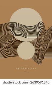 Abstract Wavy Lines Boho Wall Art Decor. Printable Boho Wall Art Poster