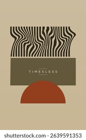 Abstract Wavy Lines Boho Wall Art Decor. Printable Boho Wall Art Poster
