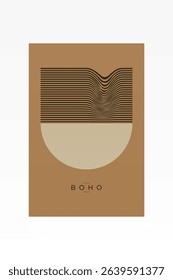 Abstract Wavy Lines Boho Wall Art Decor. Printable Boho Wall Art Poster