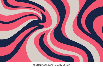 Linhas onduladas abstratas com cores arrojadas - design de vetor com inspiração retrô