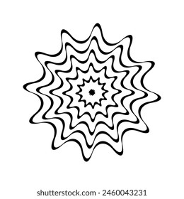 Abstract Wavy Lines Circle Design Element. Vector Illustration.