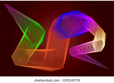 Abstract wavy lines. Colorful vector background