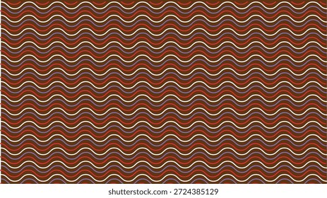 Linhas onduladas abstratas criando um design gráfico decorativo, ritmo fluido suave, textura de fundo elegante para tecido ou papel de parede, estilo retro