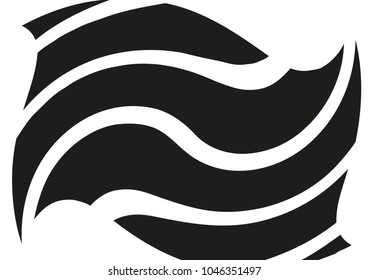 Abstract wavy lines. Curved black and white stripes. Vector illustration 