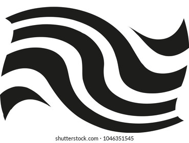 Abstract wavy lines. Curved black and white stripes. Vector illustration 