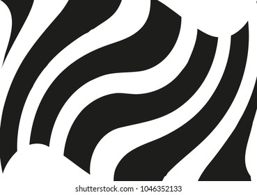 Abstract wavy lines. Curved black and white stripes. Vector illustration 