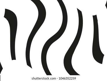 Abstract wavy lines. Curved black and white stripes. Vector illustration 