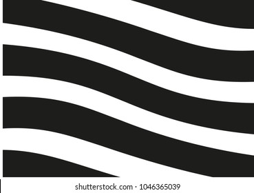 Abstract wavy lines. Curved black and white stripes. Vector illustration 