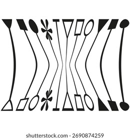 Abstract wavy lines. Curved shape pattern. Dynamic vector element. Black motion illustration. EPS 10.