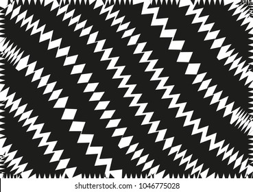 Abstract wavy lines. Curved zigzag black and white stripes. Vector illustration 