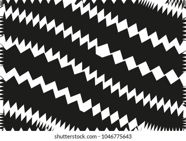 Abstract wavy lines. Curved zigzag black and white stripes. Vector illustration 