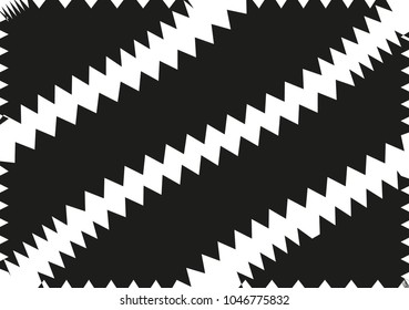 Abstract wavy lines. Curved zigzag black and white stripes. Vector illustration 