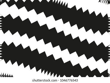 Abstract wavy lines. Curved zigzag black and white stripes. Vector illustration 