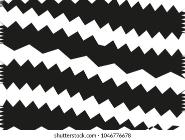 Abstract wavy lines. Curved zigzag black and white stripes. Vector illustration 