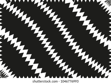 Abstract wavy lines. Curved zigzag black and white stripes. Vector illustration 