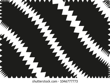 Abstract wavy lines. Curved zigzag black and white stripes. Vector illustration 