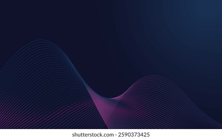 Abstract wavy lines curving lines forming an elegant. technology background with flowing dynamic waves. Vector illustration.