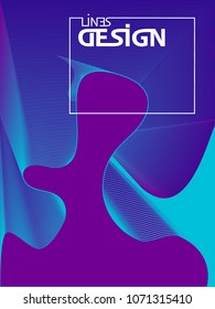 Abstract wavy lines design. Lines geometric gradients shape. Futuristic poster.