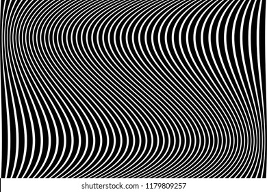 Abstraktes Liniendesign. Streifen auf schwarz-weißem Hintergrund. Vektorkunst.