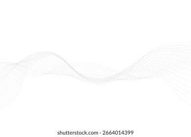 Abstractas líneas onduladas de puntos en blanco