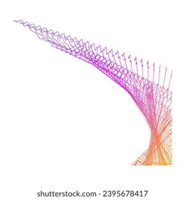 abstract wavy lines element. Flowing particles wave pattern 3D curve halftone. Element Vector in the concept of technology, science, and modern
