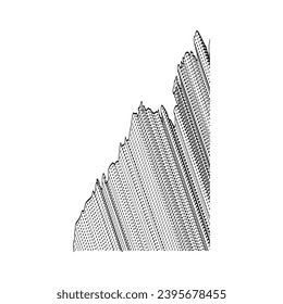 abstract wavy lines element. Flowing particles wave pattern 3D curve halftone. Element Vector in the concept of technology, science, and modern
