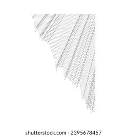 abstract wavy lines element. Flowing particles wave pattern 3D curve halftone. Element Vector in the concept of technology, science, and modern
