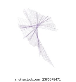 elemento de líneas onduladas abstractas. Partículas flotantes ondulan el patrón de onda 3D de la curva a medio tono. Vector de elementos en el concepto de tecnología, ciencia y modernidad
