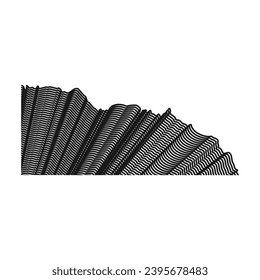 abstract wavy lines element. Flowing particles wave pattern 3D curve halftone. Element Vector in the concept of technology, science, and modern
