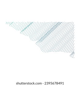 abstract wavy lines element. Flowing particles wave pattern 3D curve halftone. Element Vector in the concept of technology, science, and modern
