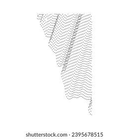 abstract wavy lines element. Flowing particles wave pattern 3D curve halftone. Element Vector in the concept of technology, science, and modern
