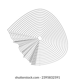 abstract wavy lines element. Flowing particles wave pattern 3D curve halftone. Element Vector in the concept of technology, science, and modern
