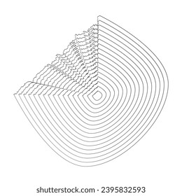 abstract wavy lines element. Flowing particles wave pattern 3D curve halftone. Element Vector in the concept of technology, science, and modern
