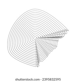 abstract wavy lines element. Flowing particles wave pattern 3D curve halftone. Element Vector in the concept of technology, science, and modern
