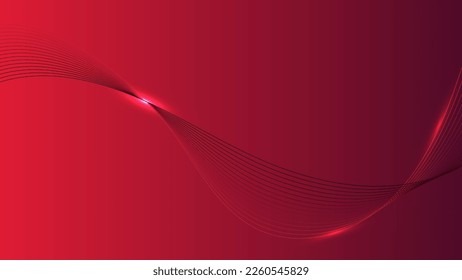 Abstract wavy lines elements on red background. Vector graphic illustration.