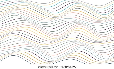 FUNDO DO PADRÃO DE CORES PLANAS DE LINHAS ONDULADAS ABSTRATAS. BOM PARA PÔSTER, PAPEL DE PAREDE, CAPA, QUADRO, FOLHETO, MÍDIA SOCIAL, CARTÃO DE SAUDAÇÃO