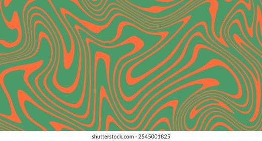 Abstract Wavy Lines Geometric Texture. Trendy Acid Abstraction Pattern. Vector Optical Illusion Art Illustration.