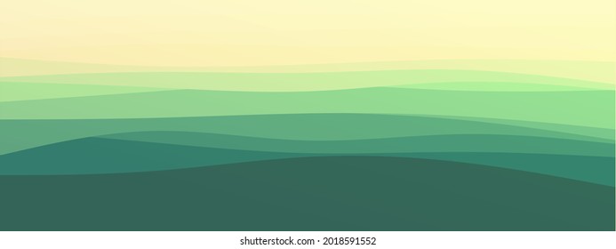 líneas onduladas abstractas fondo de degradado geométrico de moda natural color combinado verde oscuro. Plantilla moderna para el sitio web de la página de inicio de la tarjeta de presentación de carteles. ilustración vectorial eps 10