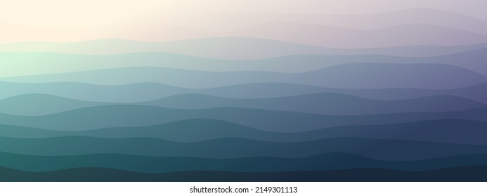 abstract wavy lines geometric trendy gradient background natural dark green combined color. Modern template for poster business card landing page website. vector illustration eps 10.