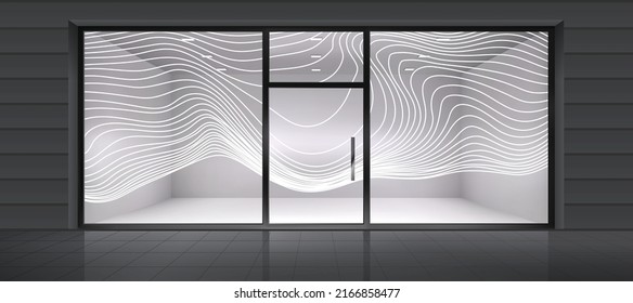 Abstract wavy lines for glass graphic design. Artistic glass design for Residential and Commercial space. Decorative frosted window film.