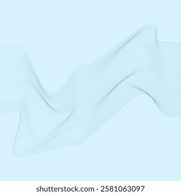 ABSTRACT WAVY LINES GRADIENT BLUE COLOR PATTERN BACKGROUND. GOOD FOR POSTER, WALLPAPER, COVER, FRAME, FLYER, SOCIAL MEDIA, GREETING CARD
