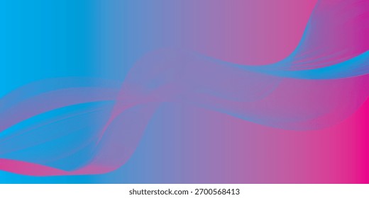 Abstract Wavy Lines with Gradient Colors: Blue, Purple, and Pink