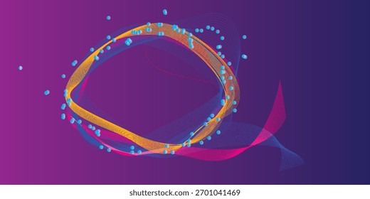 Abstract Wavy Lines with Gradient Colors: Blue Purple and Pink