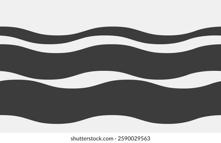 Abstract wavy lines graphic design.  Simple, elegant black and white pattern ideal for websites, presentations, or branding.  Represents flow, rhythm, or continuous movement.